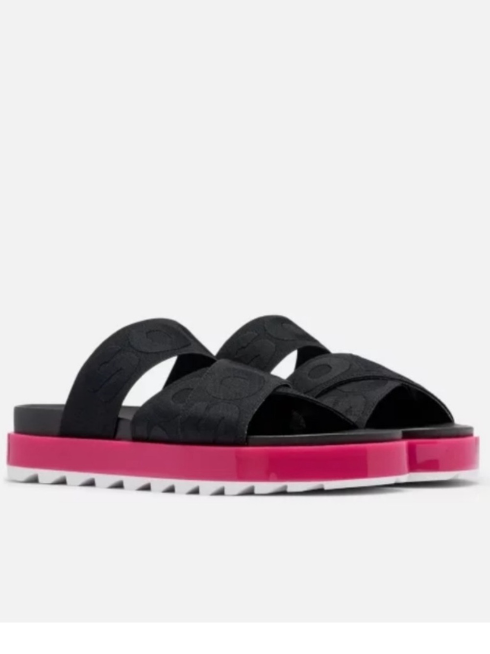 Sorel Roaming Sport Slides Sandals Black/Pink Size 12 Walking Vacation Summer - Picture 2 of 9